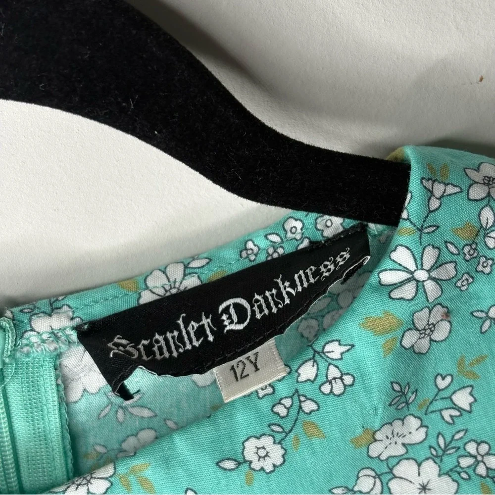Scarlett Darkness Floral Dress Prairie Cottagecore Girls Dress Size 12 Y Long